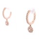 CLASSIC DIAMOND HOOP EARRINGS WITH HALO DROPS 0.40CT