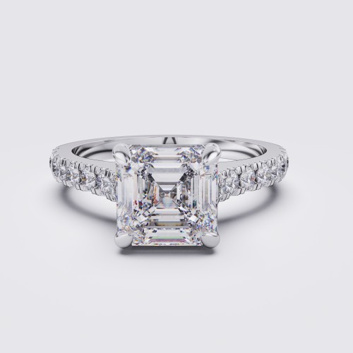 DIAMOND BAND ASSCHER SOLITAIRE